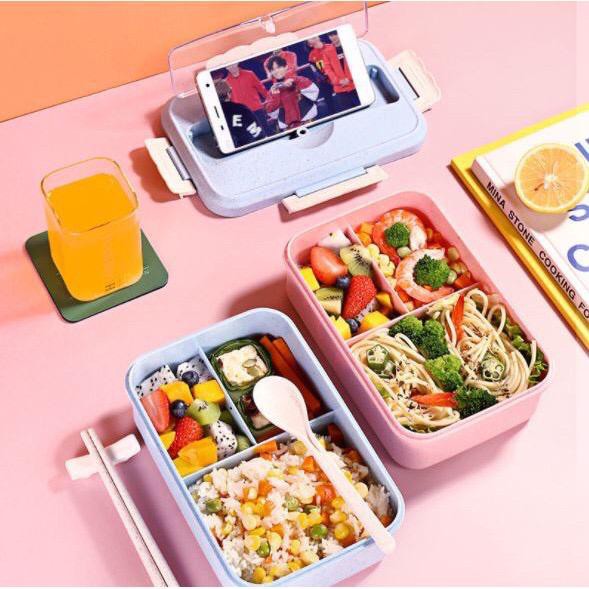 Grosir - H8018 Lunch Box Anti Tumpah /  Kotak Bekal Makanan / Kotak Makan / Tempat Bekal Makanan