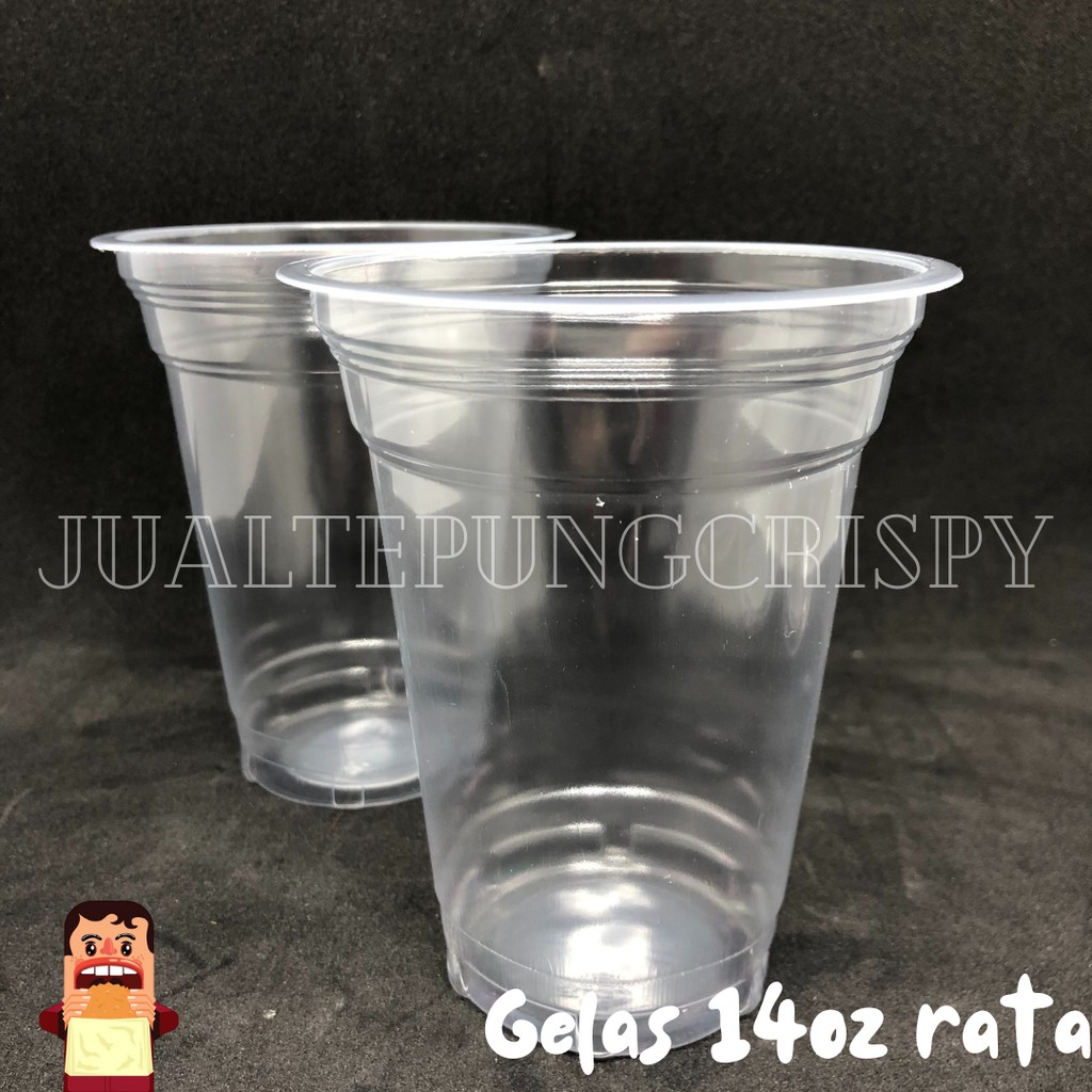 Gelas Plastik 14oz datar  / Gelas Plastik Rata / Plastik Cup / Cup Minuman