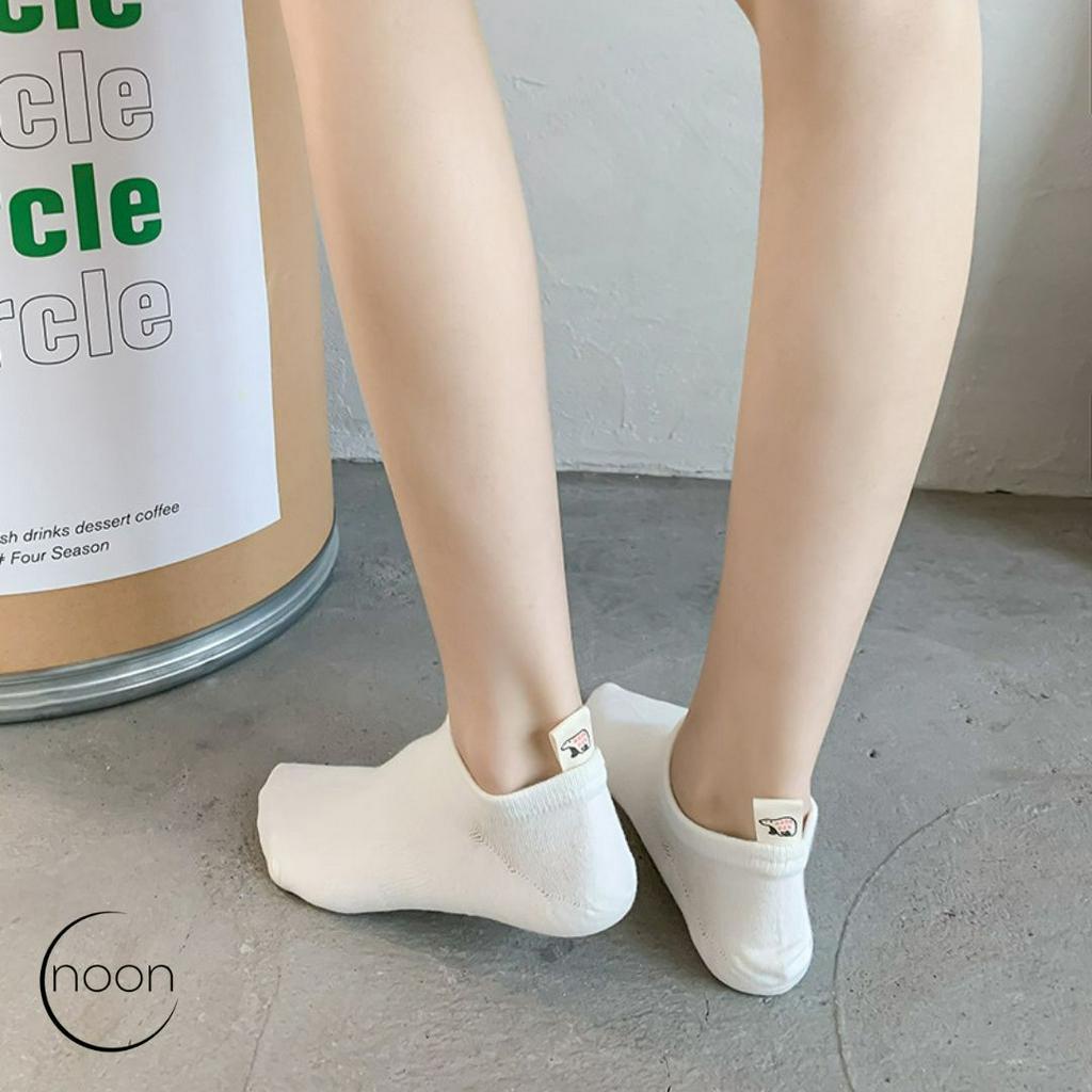 NOON (tag) Kaos Kaki Pendek Wanita Dewasa Korea Ankle Socks Sekolah Kerja Kantor Pendek Semata Kaki Wanita Motif Lucu Imut Import