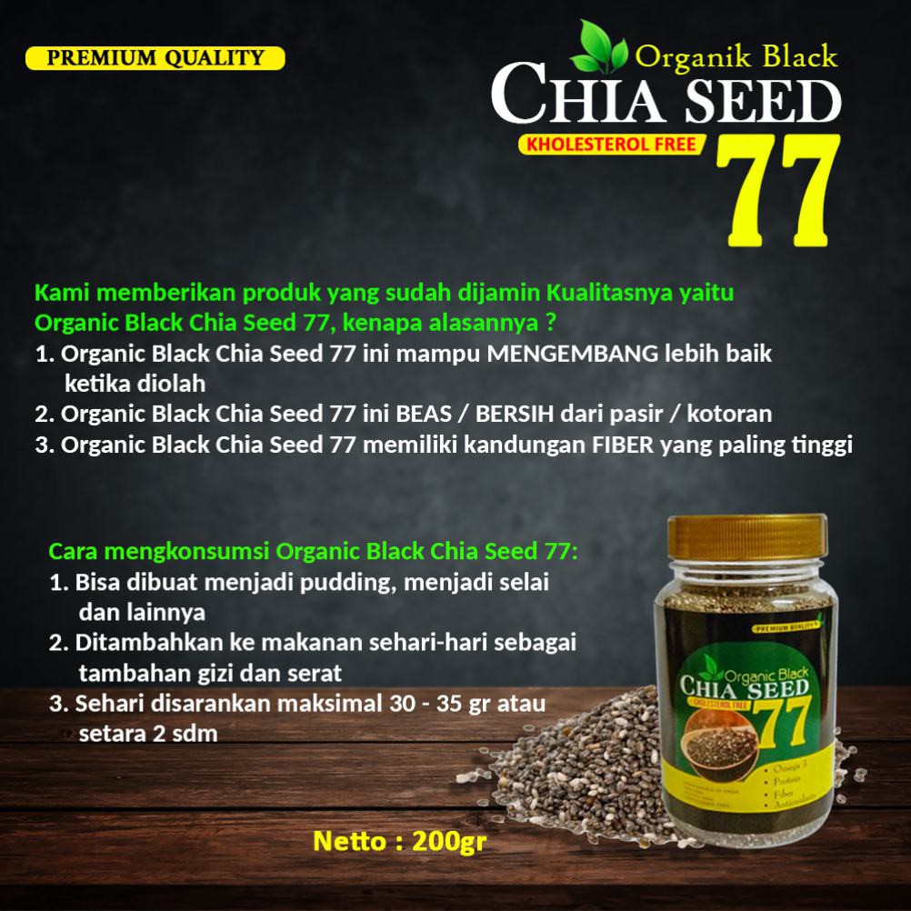 Chia Seed Organic Black 77 / Netto 200gr