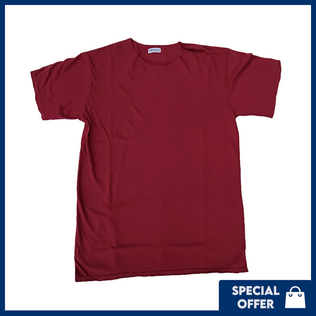 UNFINISHED MAROON - Kaos Polos Tanpa Kerah Pria/Cowok Original Distro - Menstyle Unfinished T-Shirt