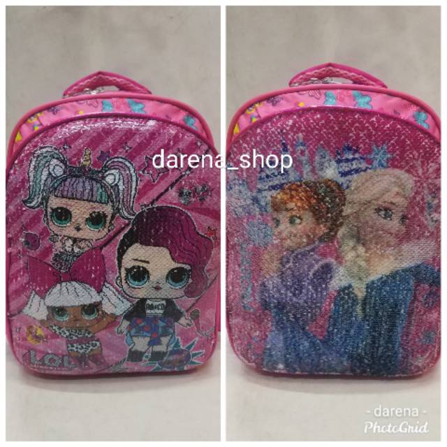 Tas Ransel Anak Usap Kekinian. 2 Karakter Girl. 14 Inch. DARENA BAGS BANDUNG