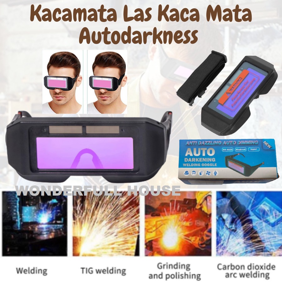 Kacamata Las Otomatis Kacamata Tukang Las Anti Silau Solar Kacamata Welding Glasses Auto Darkness