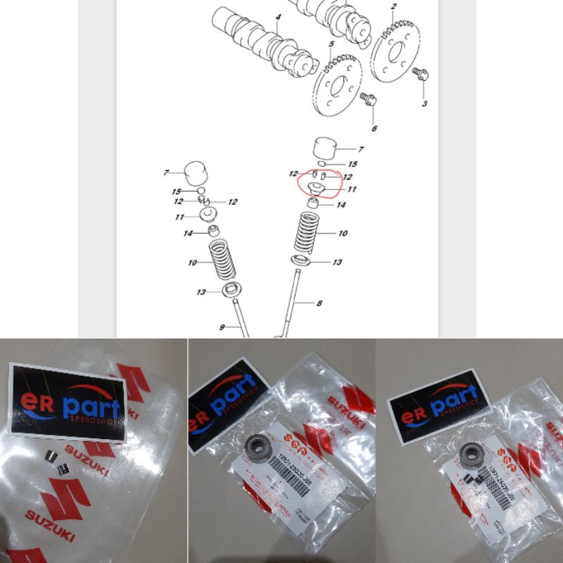 Retainer cotter klep satria Fu gsx 150 satria Fu Fi raider 150 kuku klep