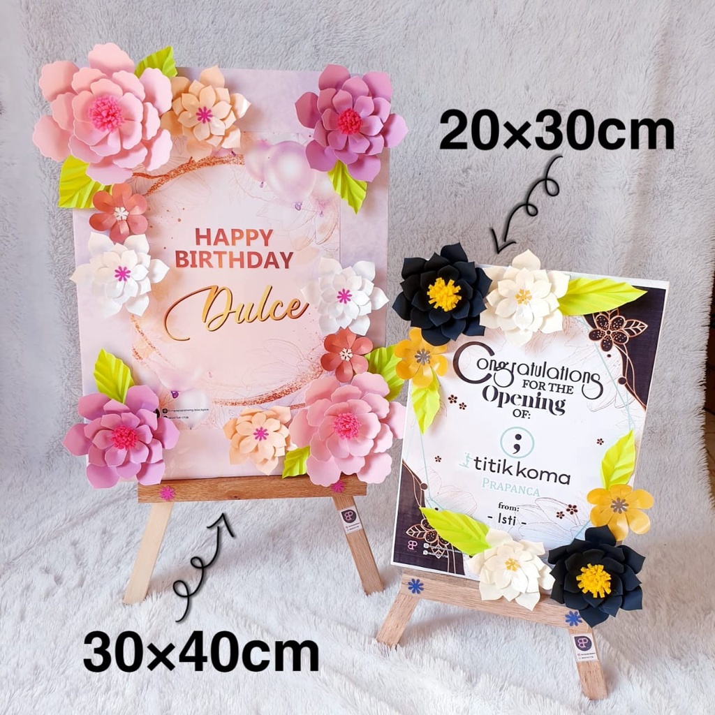 Papan Bunga Kertas Murah 40x30cm / Paper Flower Board / Indoor Flower