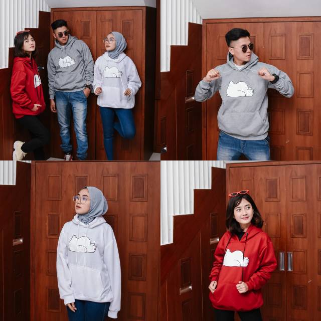 SLEEP THE BEAR HOODIE WANITA - ATASAN LUCU PREMIUM