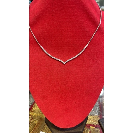 Kalung serut Aurel emas putih kadar 375%/8k