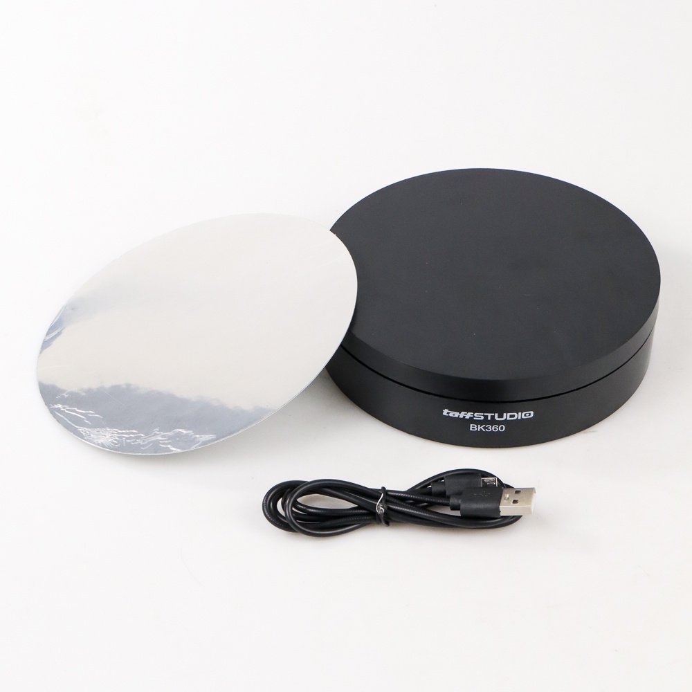 Alas Putar Fotografi Rotating Display Stand Base Mirror Surface 13.5cm - BK360 - 7RCS3GBK Black