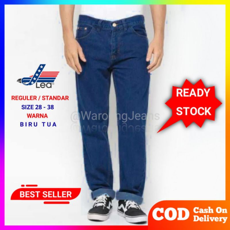 CUCI GUDANG CELANA JEANS LEA ORIGINAL DENIM STANDAR REGULER PANJANG 28 SAMPAI 38