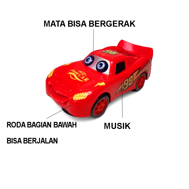 Mainan Anak mobil baterai race 2 lightning mcqueen/ Mainan Mobil-Mobilan Musik 2628