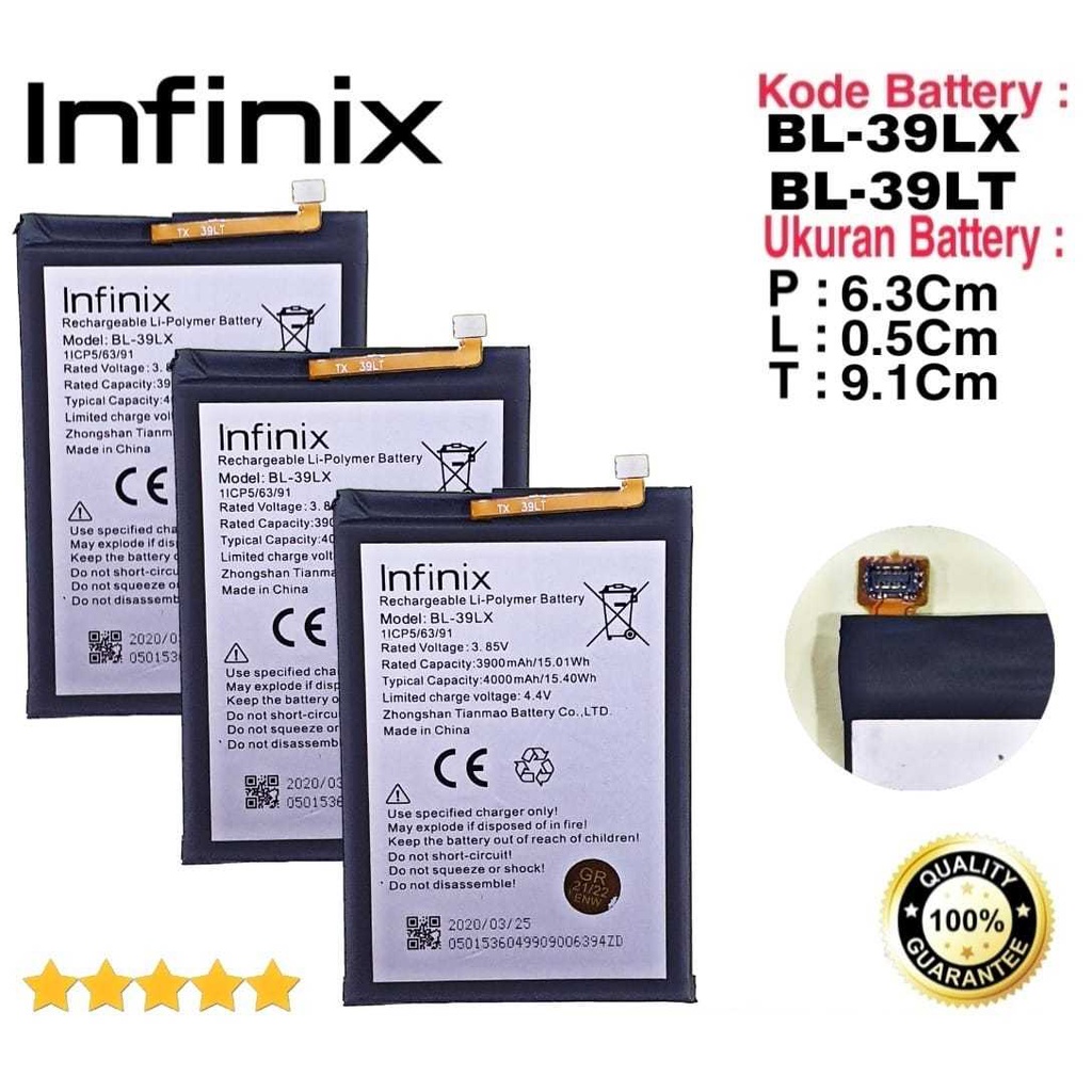 Batere Batre Battery Baterai Infinix Smart 4 X653 X653C S5 X652 X652A S5 Lite X652B BL-39LX BL39LX BL-39LT BL39LT