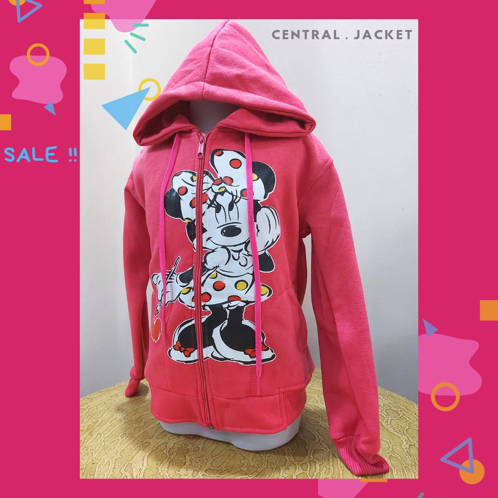 SWEATER ANAK PEREMPUAN PINK - JAKET HOODIE ANAK PEREMPUAN KARTUN - JAKET ANAK TEBAL