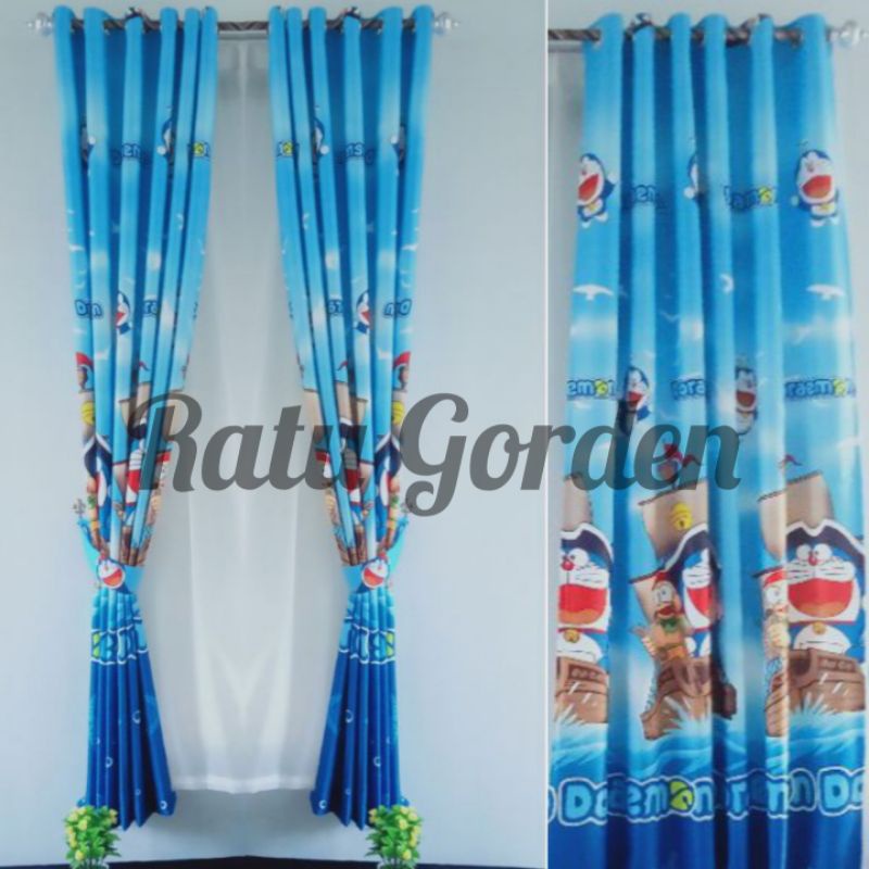 Gorden blackout karakter Doraemon/Gorden jendela lucu/Gorden jendela anak/Gorden pintu kamar kekinia