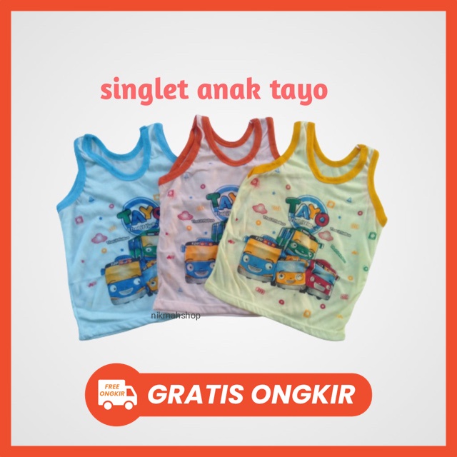 SINGLET ANAK COWOK MOTIF Tayo