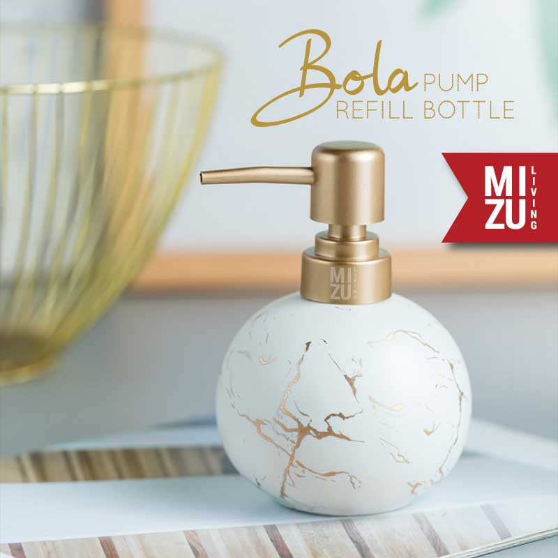 BOLA Refill Pump Bottle Matte Glossy Ceramic Soap Dispenser Botol Keramik Sabun Cair Cuci Tangan