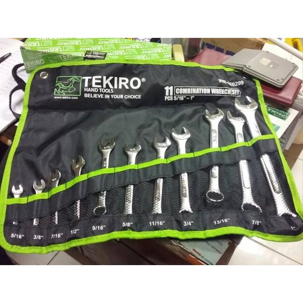 Tekiro kunci ring pas set 11pcs 5per16inch-1inch combination wrench set