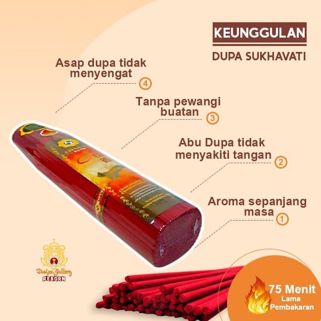 Dupa hio wangi harum cendana alami sukhavati 1kg merah 39cm