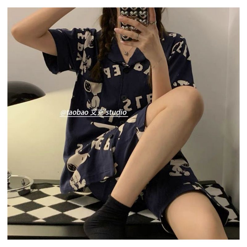 Baju tidur piyama wanita fashion import stelan hp kancing