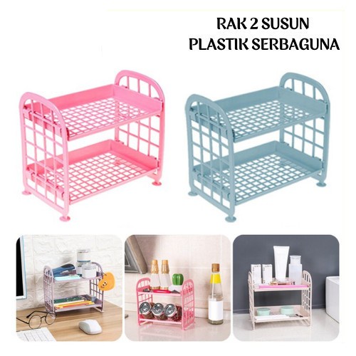 Rak Plastik Susun Mini / Rak 2 Susun Mini / Rak Meja Mini 2 Tingkat