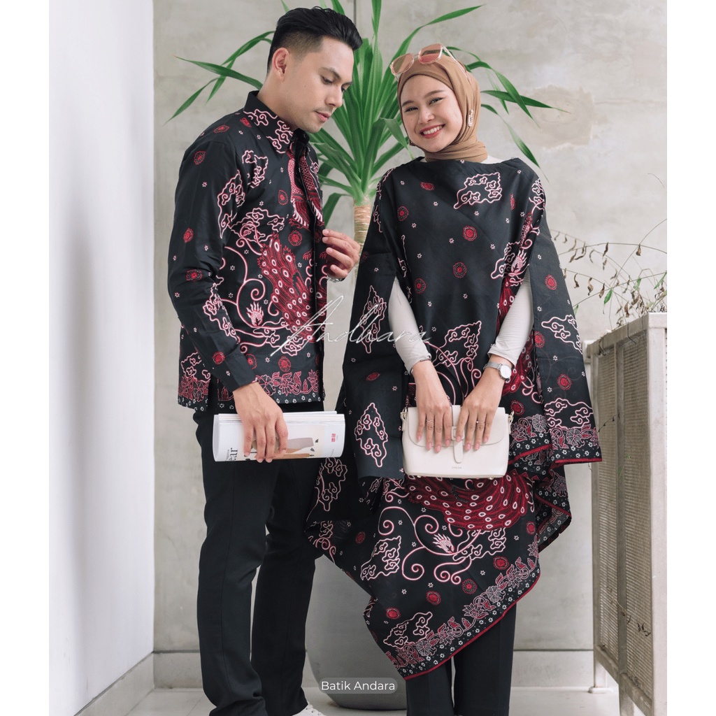 CPL MERAK MERAH Batik Set Kaftan Couple Outfit Kondangan Modern Asli solo