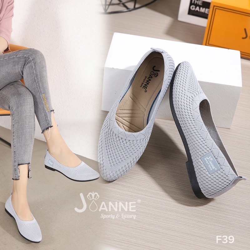 RESTOCK! [ORIGINAL] JOANNE FlyKnit Flat Shoes Sepatu Wanita #F39