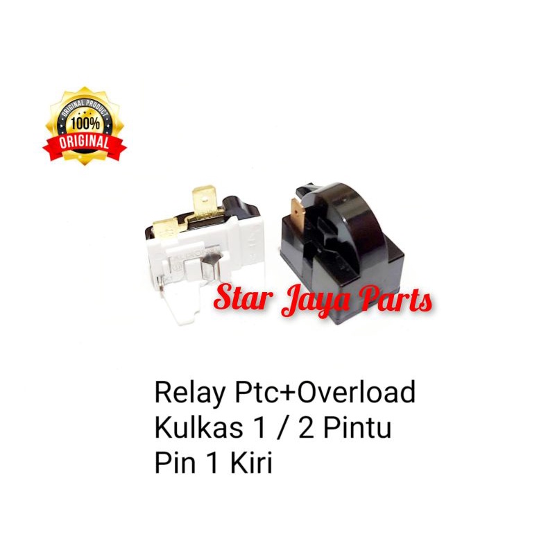 1 Set Relay Ptc Overload Pin 1 Kiri Kulkas 1 Pintu dan 2 Pintu