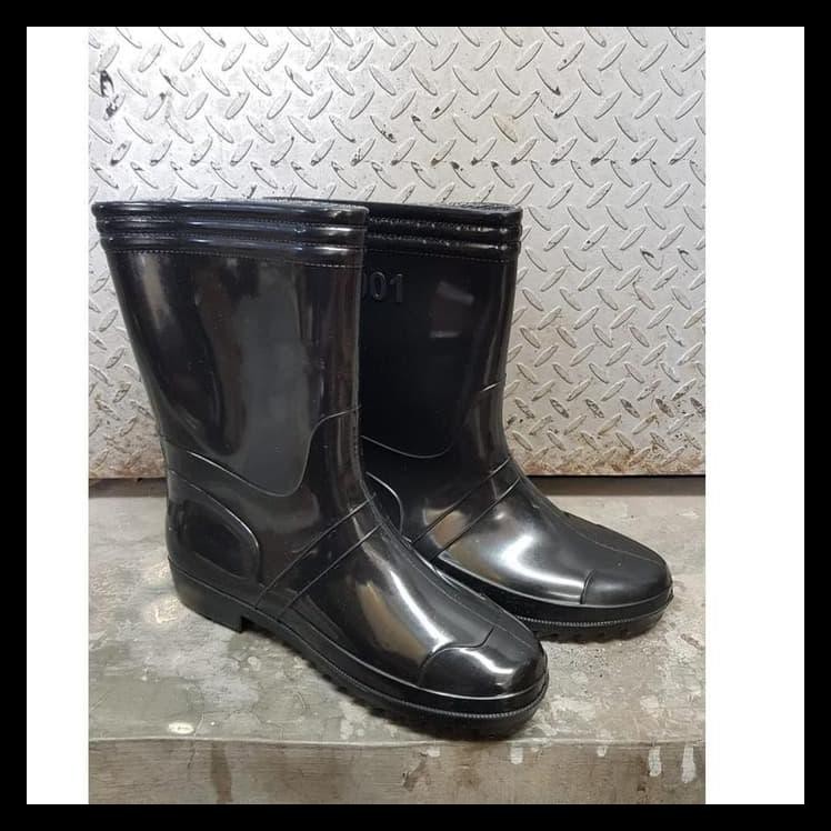 Sepatu Boot Karet Hitam Kerja Proyek Anti Air Dan Licin Jeep | Shopee