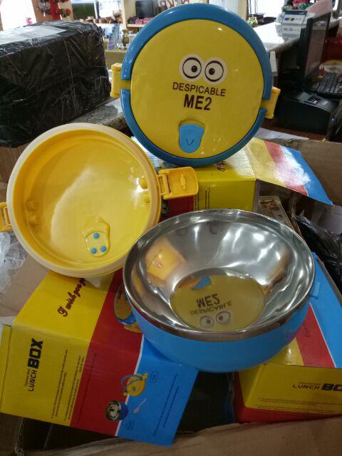 Rantang 1 Susun Karakter/ Rantang Bulat Stainless Steel / Lunch Box Karakter Kartun Bento Box Brunch