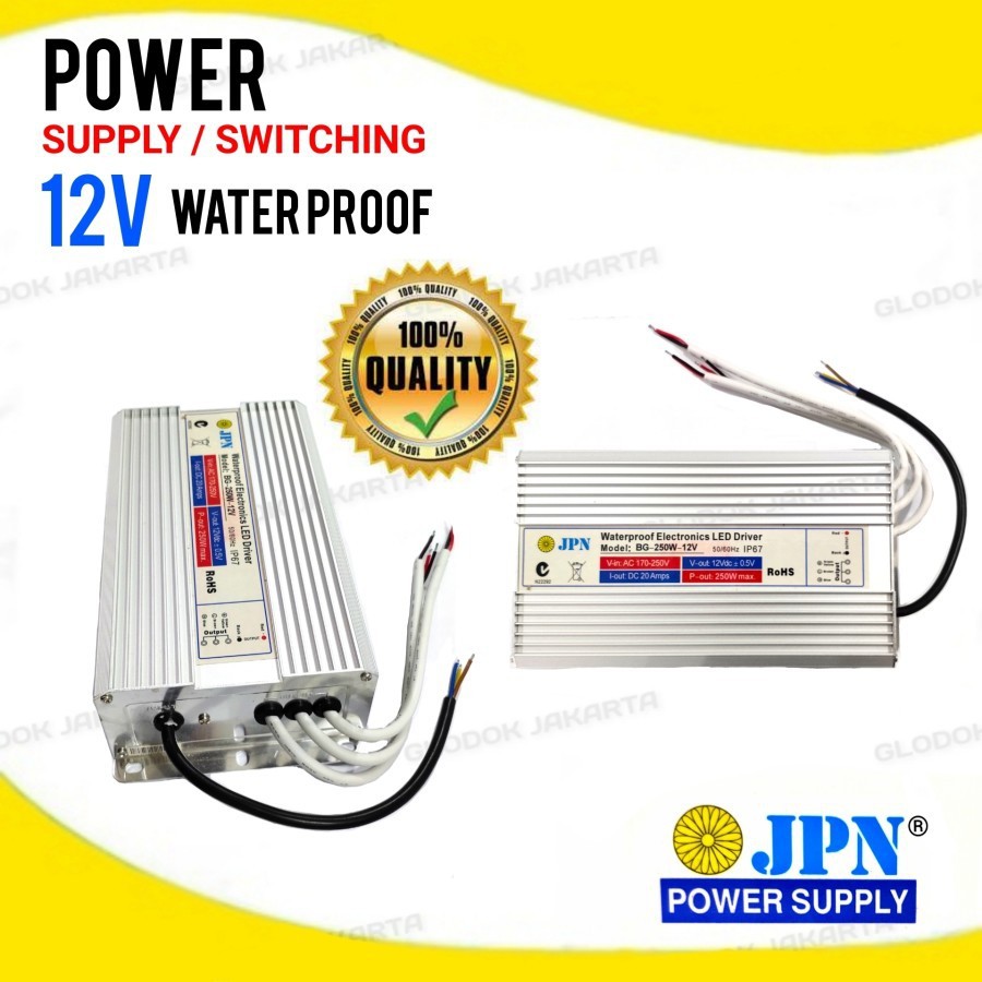 Adaptor Power Supply Switching 12V DC 1A 2A 5A Waterproof LED CCTV PLC