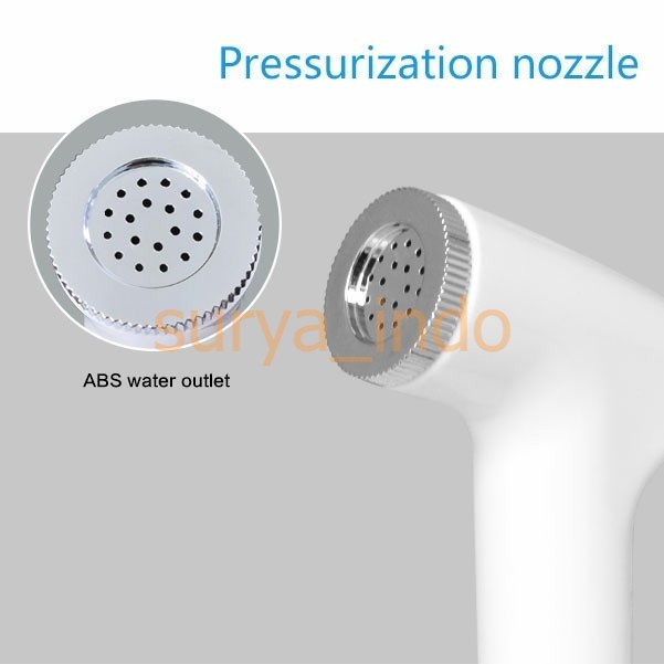 JET SHOWER SET KEPALA BIDET PUTIH + SELANG SHOWER 150 CM STAINLESS 304