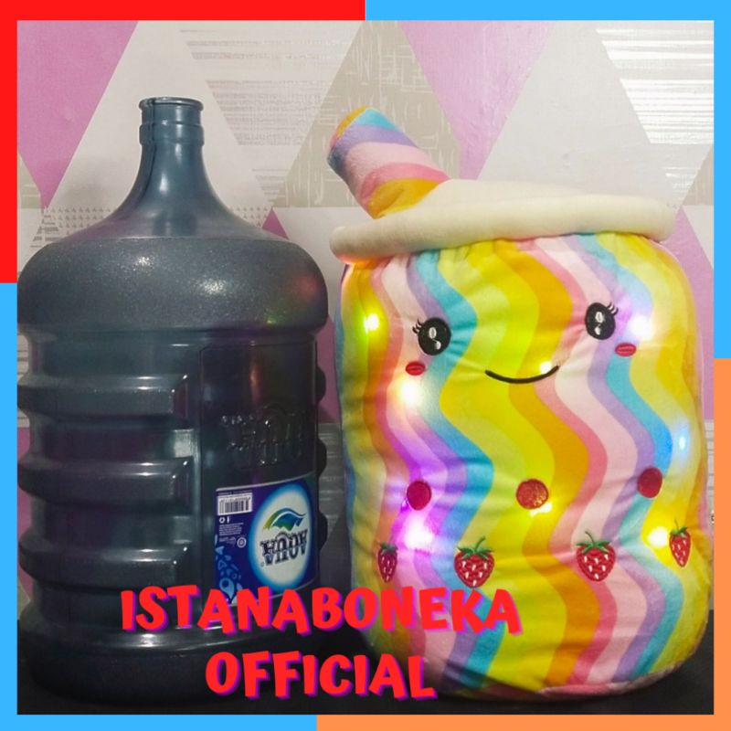 Boneka Boba JUMBO LED RAINBOW Tinggi 50cm Berkualitas Berlabel SNI