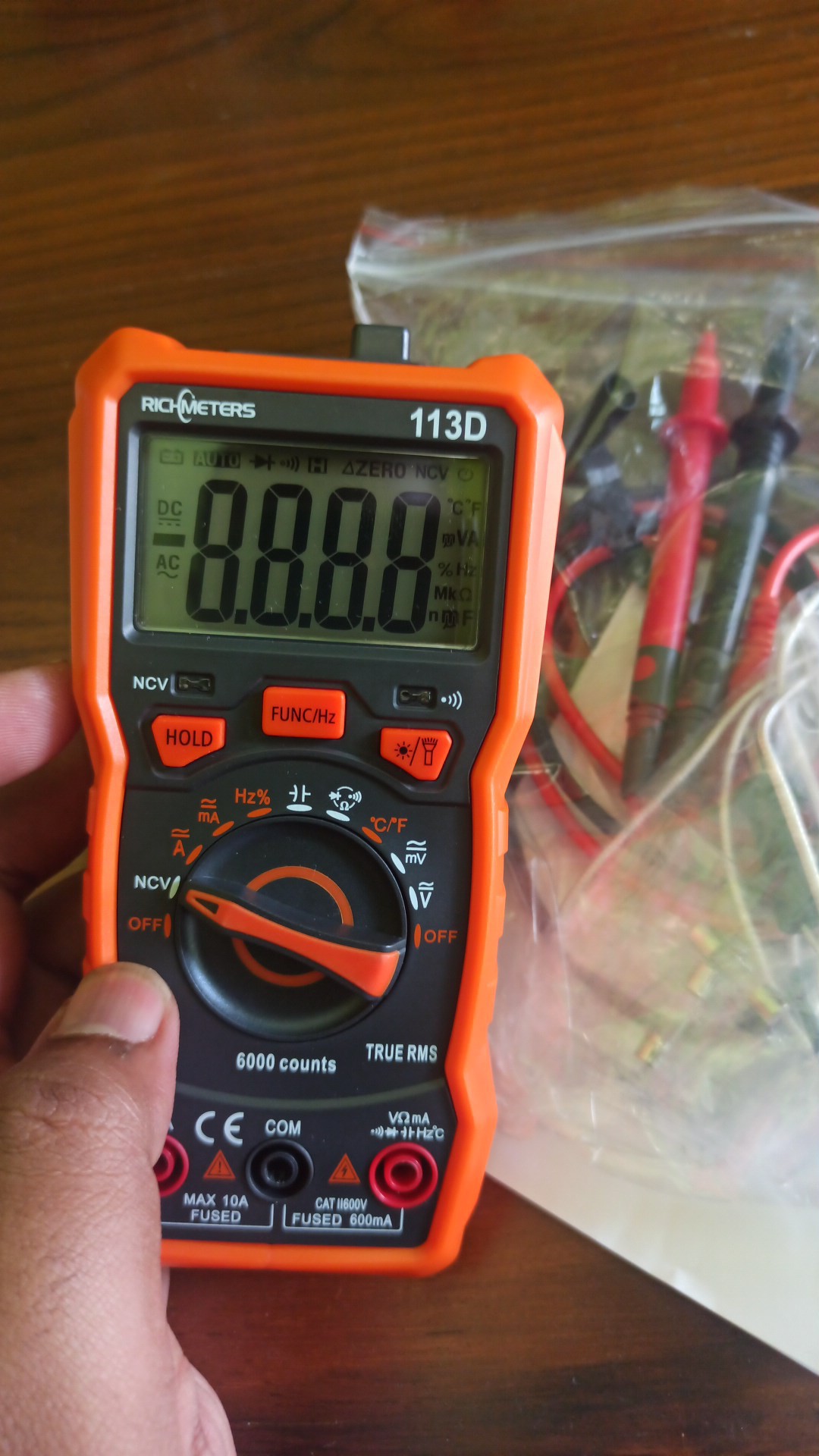 ✨ Richmeter Rm113d Multimeter Digital 6000 Counts Auto Ranging Ac / Dc Tegangan Ac / Dc