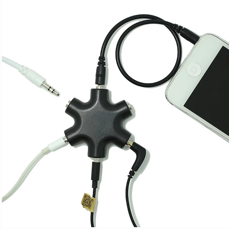 Kabel Adapter Audio Splitter / 3.5mm Multi Port Dengan 6 Port Untuk Headphone / Mic / Speaker