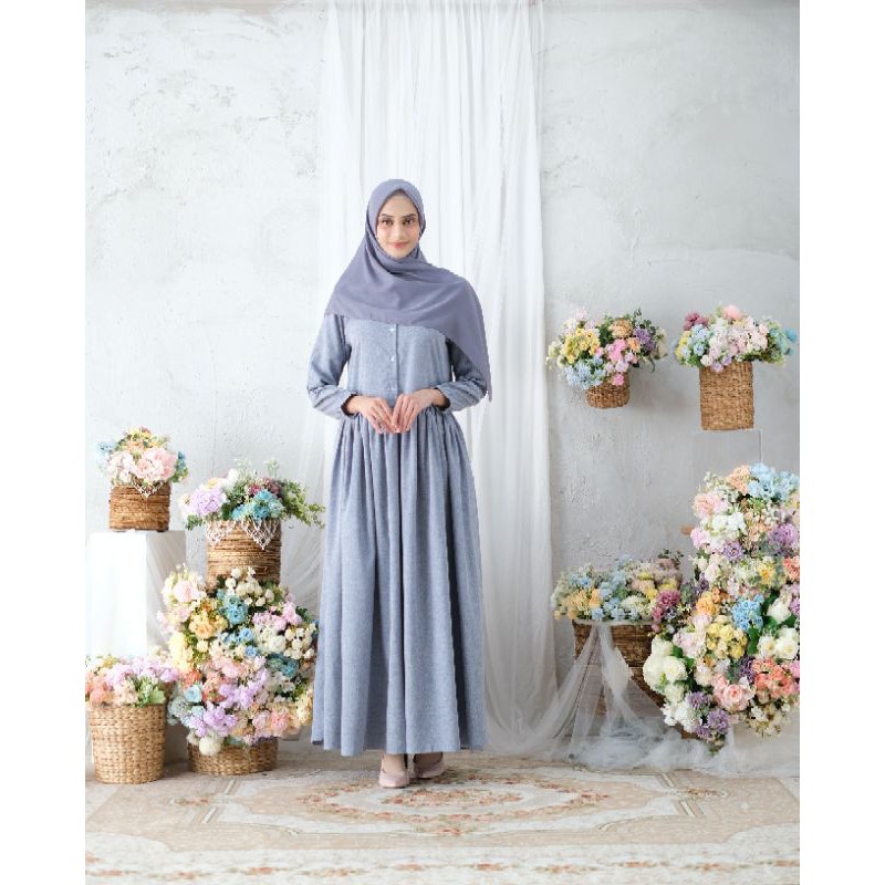 Gamis Madina warna denim