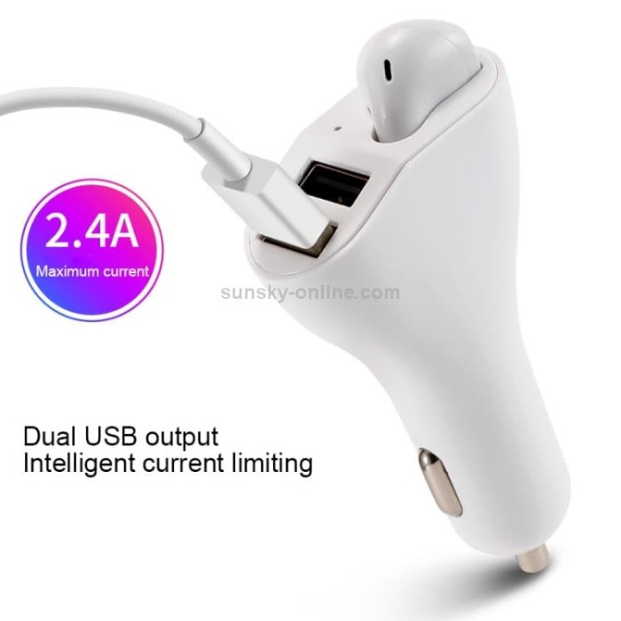 RV2 2in1 Car charger Dual usb 2.4A Headset bluetooth V5.1