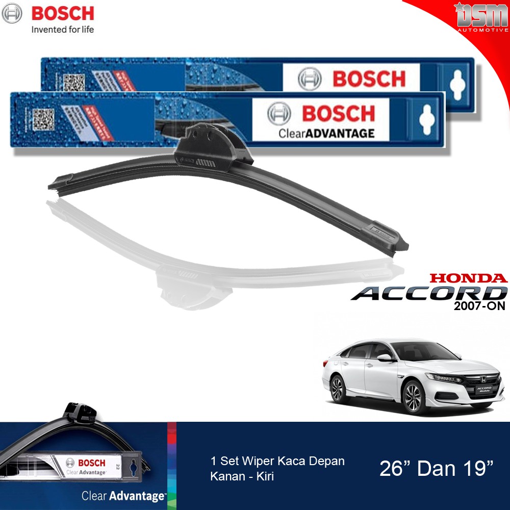 Bosch Clear Advantage Frameless / Wiper Frameless Honda Accord  26&quot; dan 19&quot; / Wiper Accord 2007-ON