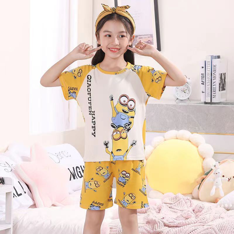 Setelan Baju Anak Couple Import 2-10Thn  Piyama Anak Murah Lengan Pendek