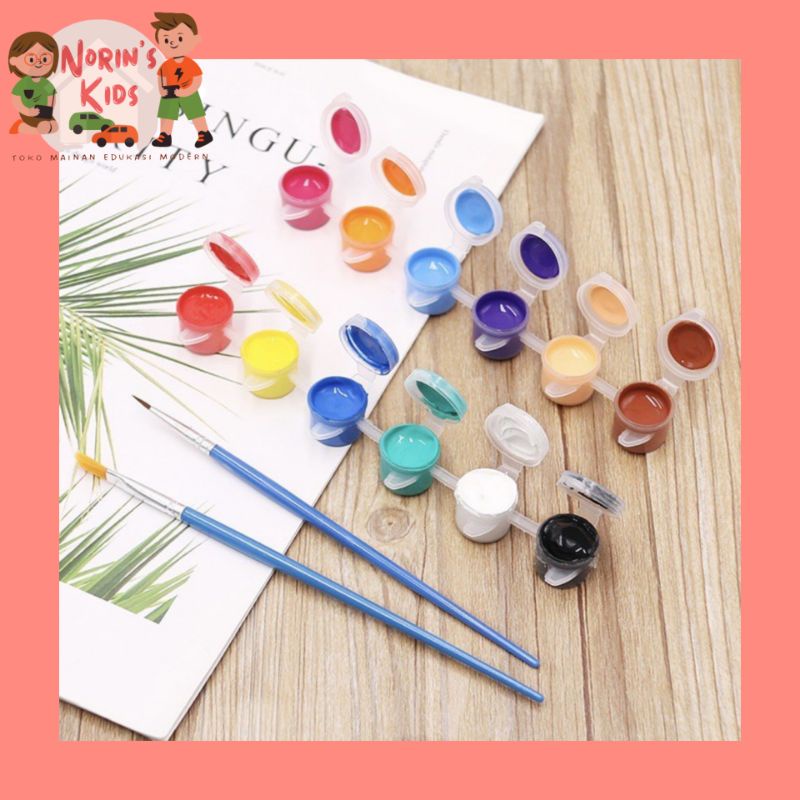 

CAT LUKIS ANAK/ Cat Akrilik isi 12 free 2 kuas lukis