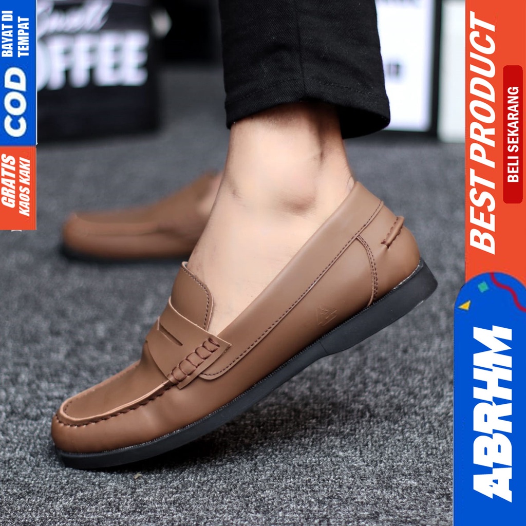 Abrhm Irish - Sepatu Formal Pantofel Pria Kerja Hitam