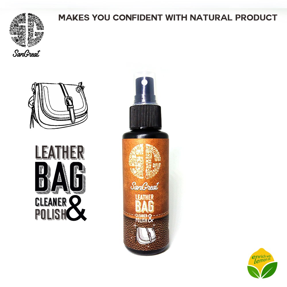 Paket cairan pembersih tas kulit SanGreat Leather bag cleaner and conditioner dan Pewangi Tas Bag deodorizer and refreshener