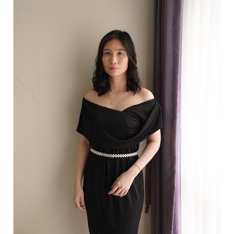 Ikat Pinggang Mutiara Gesper Mutiara Pesta Belt Gaun Syari Sabuk Aksesoris Dress 141
