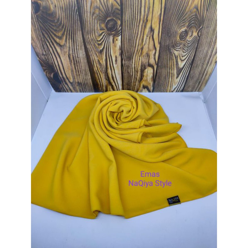 NaQiya jilbab wolfis polos premium - kuning emas