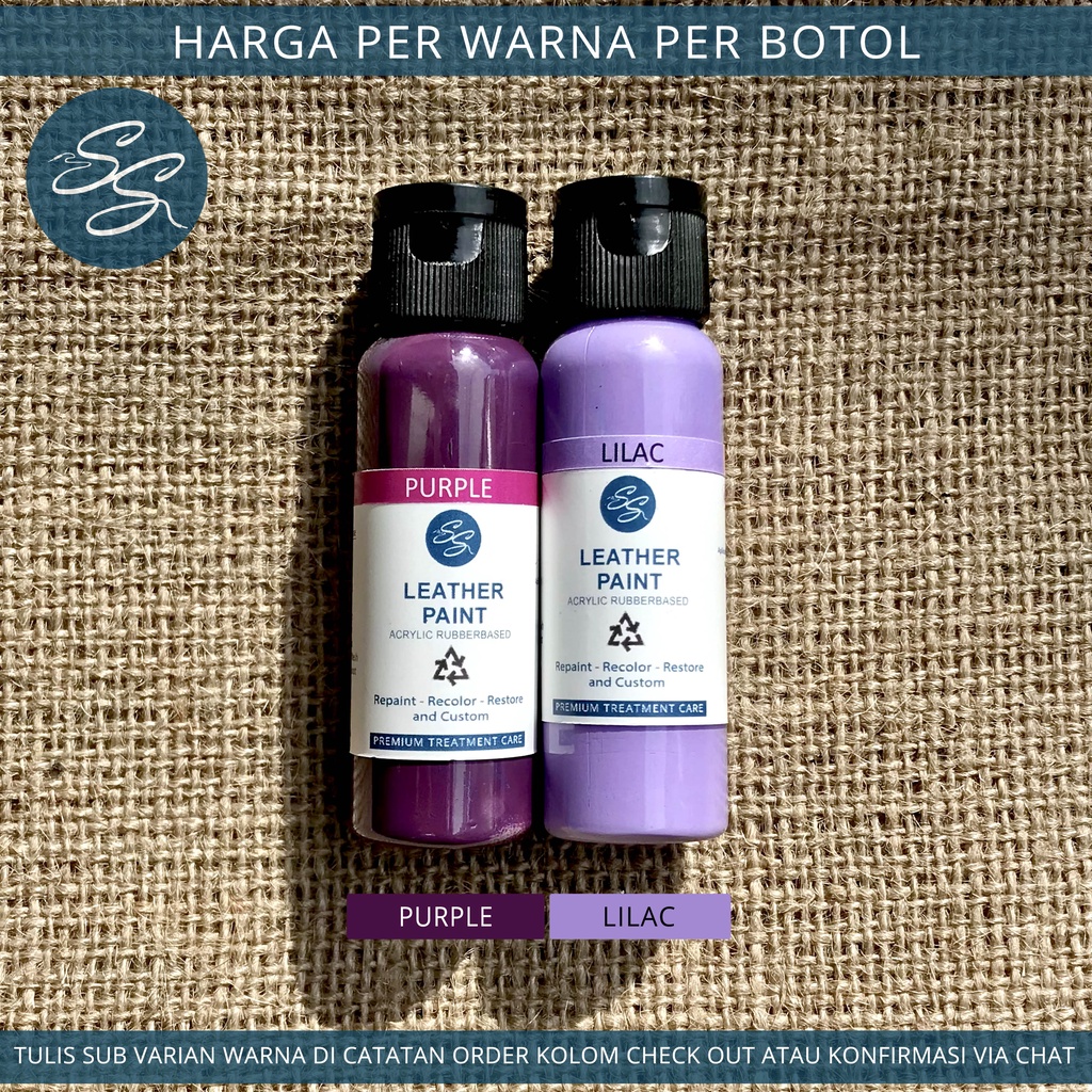 Cat Sepatu Kulit SS Leather Paint - Acrylic Rubber Cat Midsole, Rubber, Boost - Cat Tas Jaket Kulit-Purple/Lilac