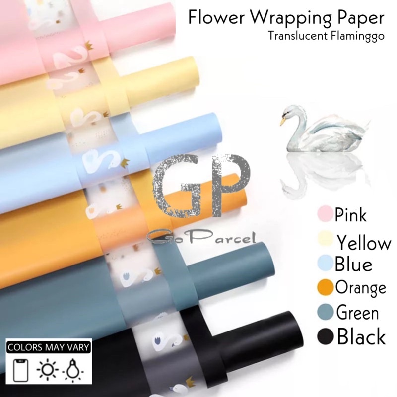 ( 5 Lembar ) FLAMINGGO TRANSLUCENT - KERTAS BUNGA FLOWER WRAPPING PAPER KOREAN CELLOPHANE - RANGKAIAN KARANGAN BUKET BUNGA FLORIST