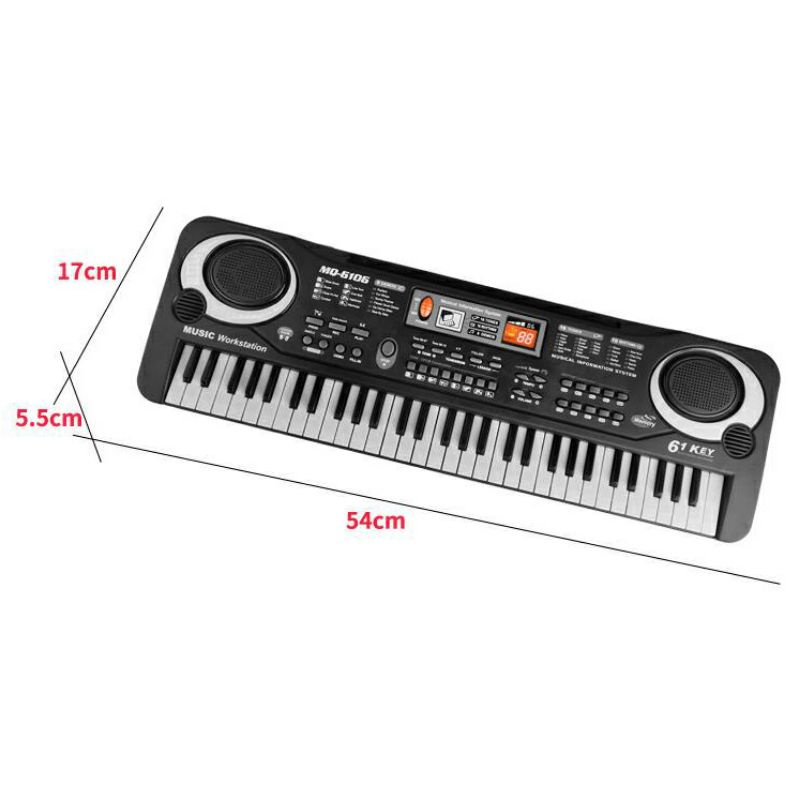 Organ Piano Musical Keyboard 61 Keys Mainan Anak -Black