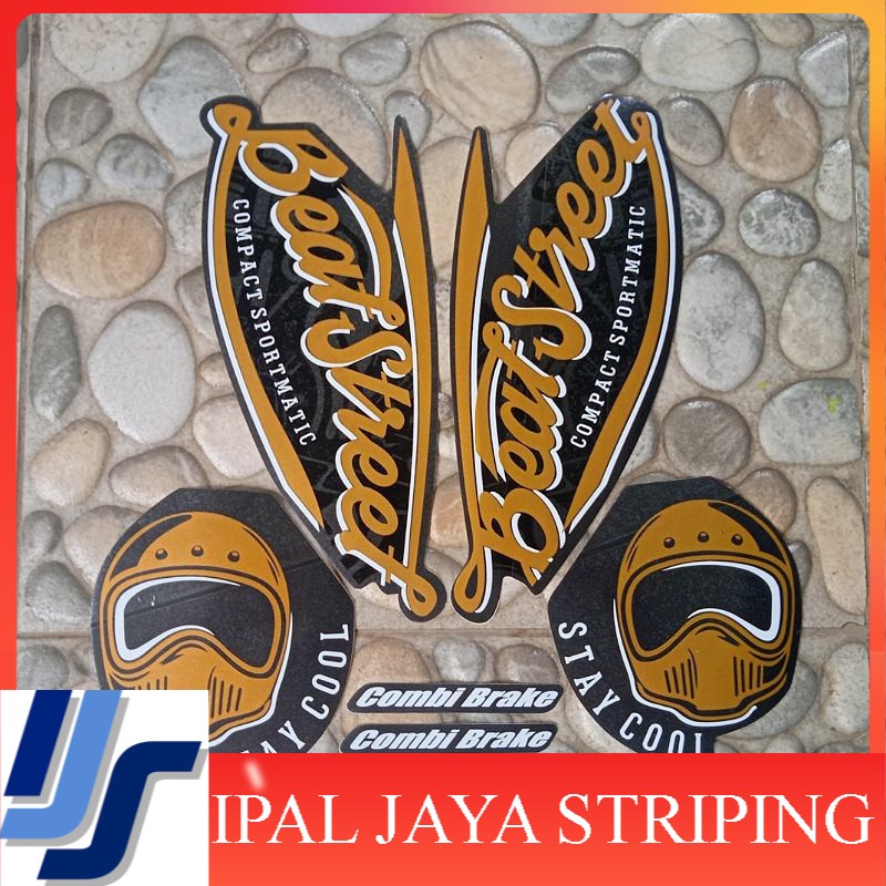stiker striping motor honda beat street 2019 hitam-doff