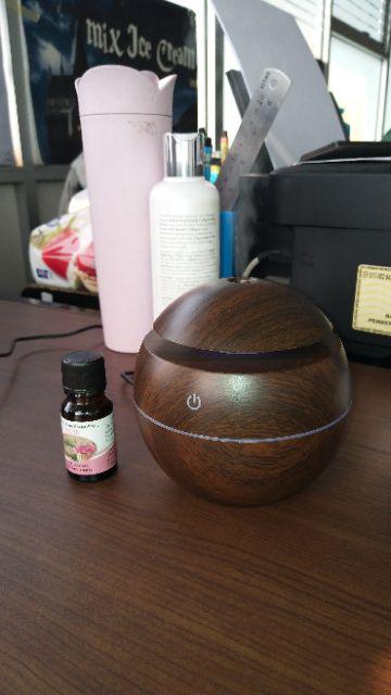Air Humidifier Essential Oil Diffuser Aroma Terapi Motif Kayu Bonus 1 Botol Oil