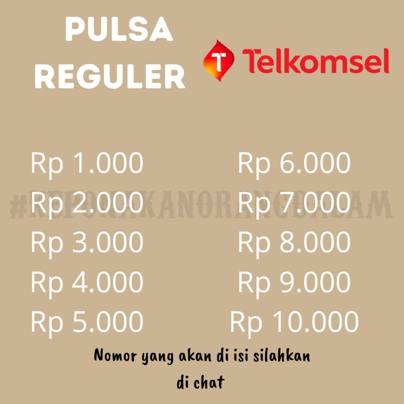 PULSA TELKOMSEL Kartu AS Loop Simpati REGULER 1K 2K 3K 4K 5K 6K 7K 8K 9K 10 / PulsaPULSA TELKOMSEL K