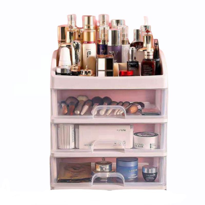 EV Rak Kosmetik 3 Laci  Rak Makeup Storage Kotak Penyimpanan alat tulis Tempat Kosmetik + box