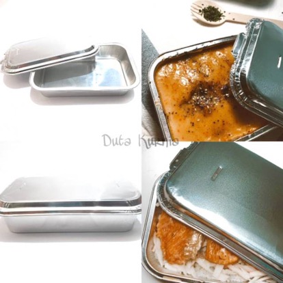 (isi 10) Alumunium Foil + Tutup Bx 4381 / Aluminium Tempat Salmon Mentai Macaroni Schotel Panggang